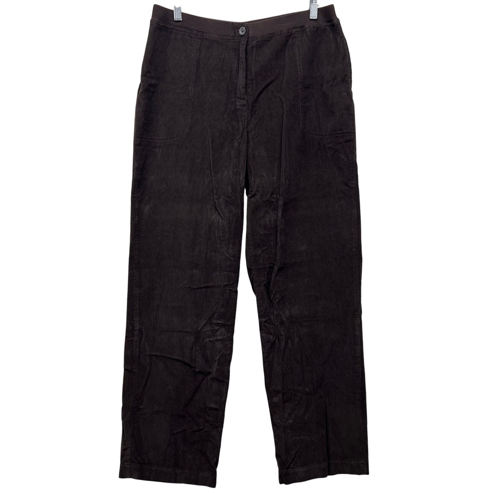 J. Jill Corduroy Pants Womens 14 Brown Straight Leg Cotton Casual Comfort